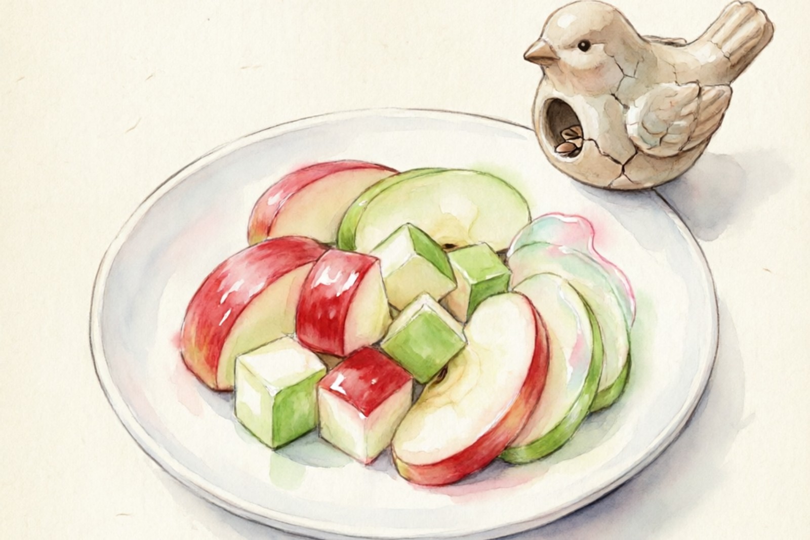 Proper apple preparation: wash, remove seeds and stem, cut into small bite-sized pieces