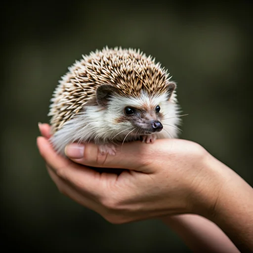 African Pygmy Hedgehog being held safely
