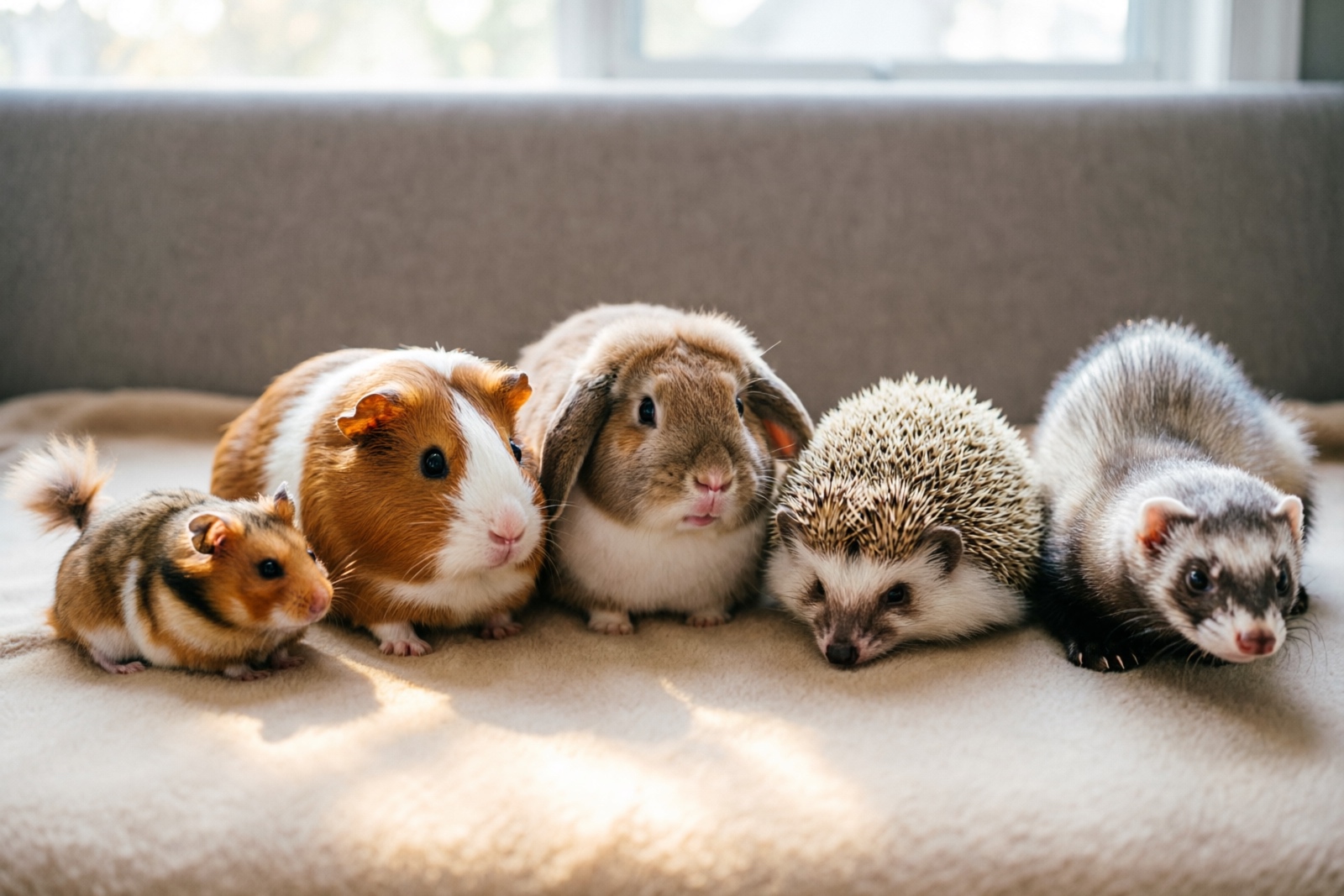 Multiple small pets together representing more categories