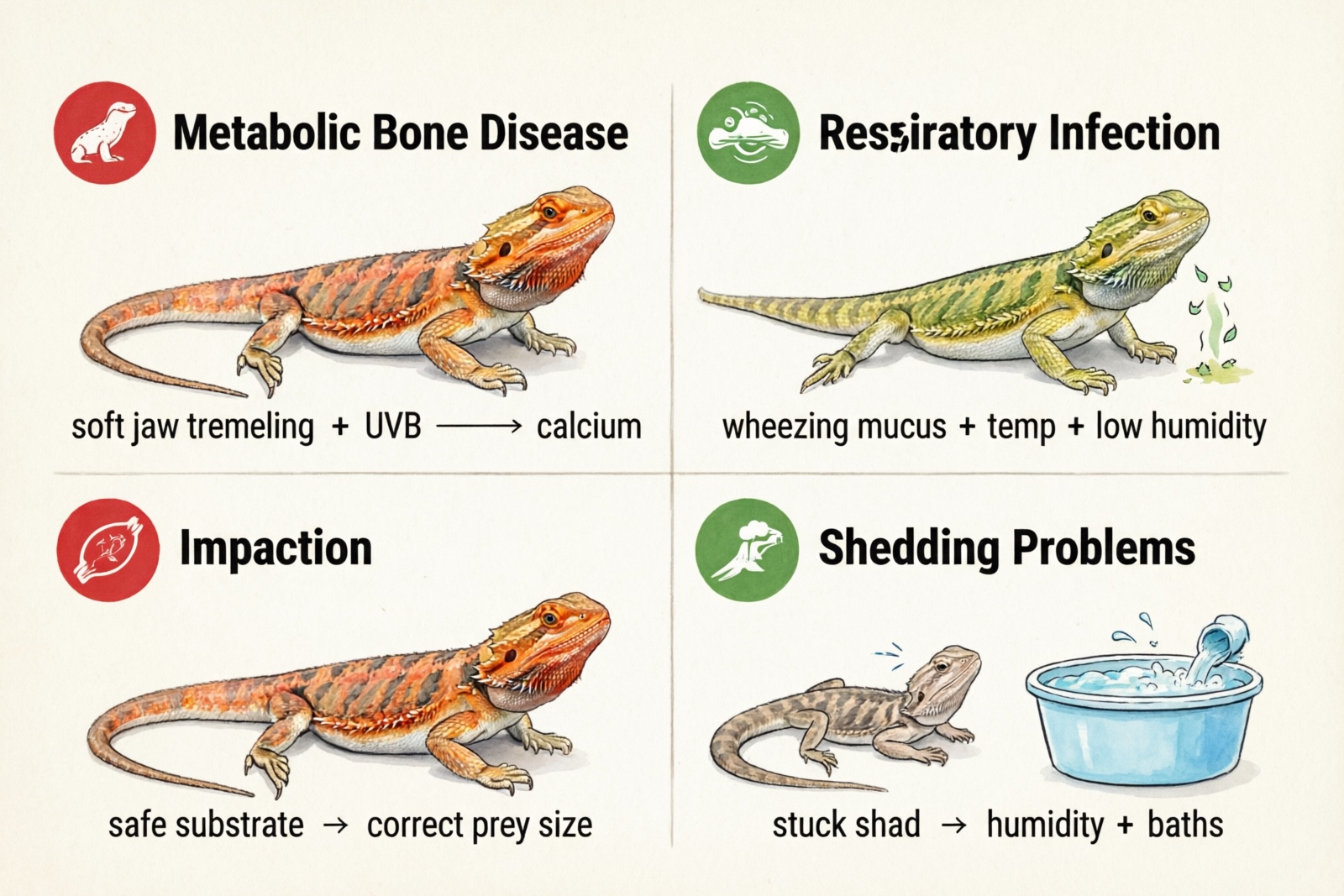 Common bearded dragon health issues and symptoms to watch for