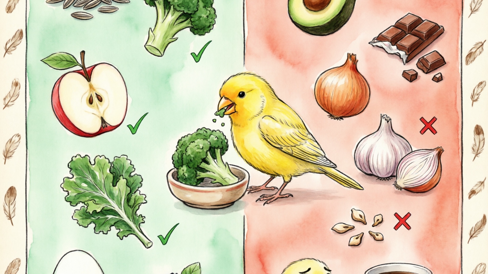 Safe vs toxic foods for canaries