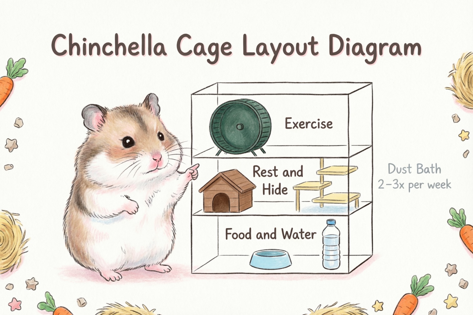 Chinchilla cage layout diagram