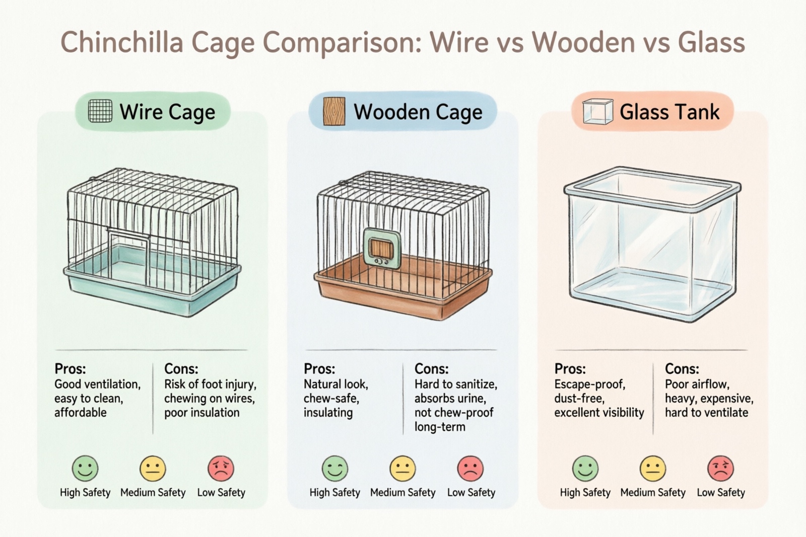 Chinchilla cage type comparison chart