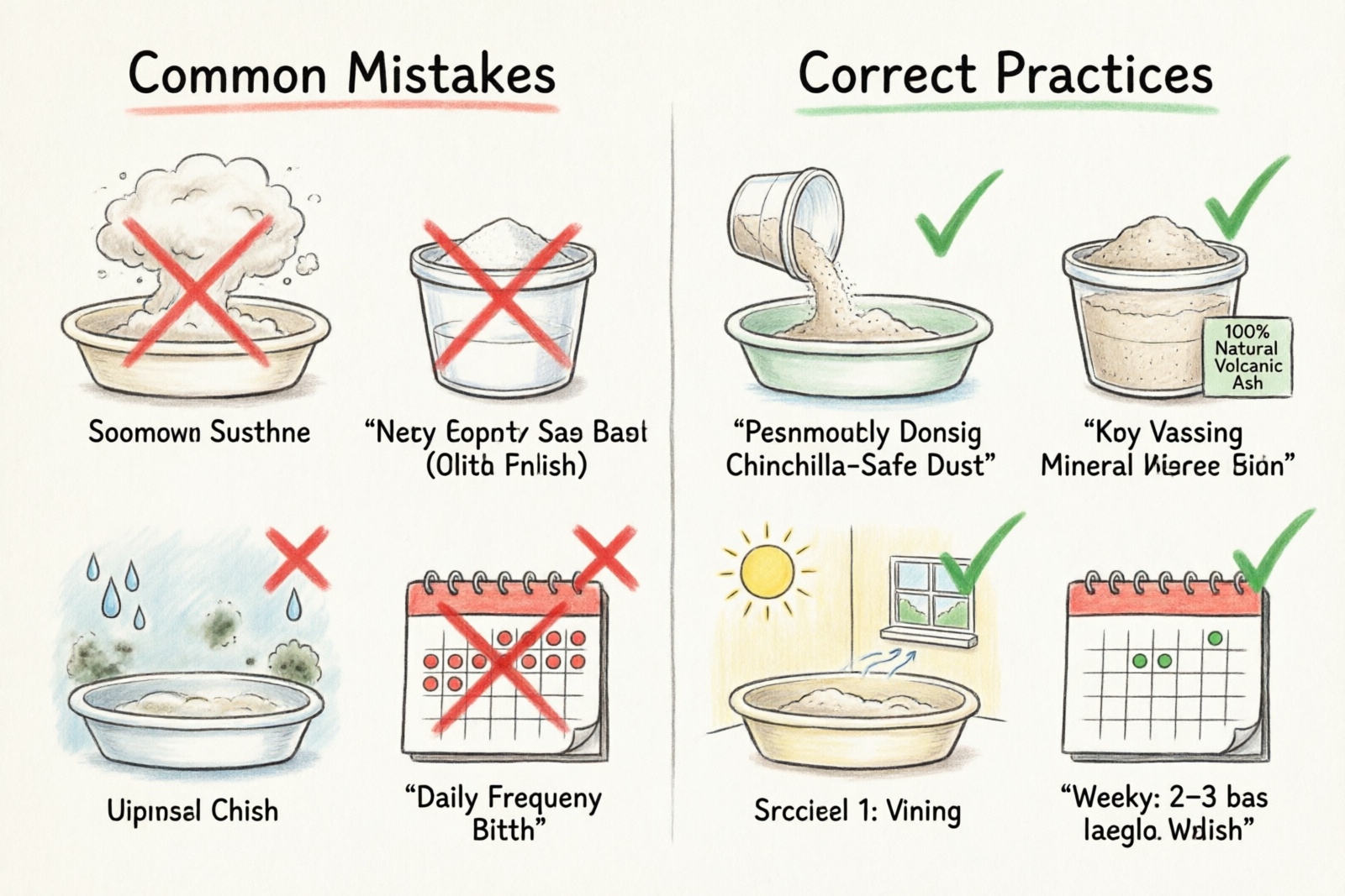 Chinchilla dust bath mistakes and water danger