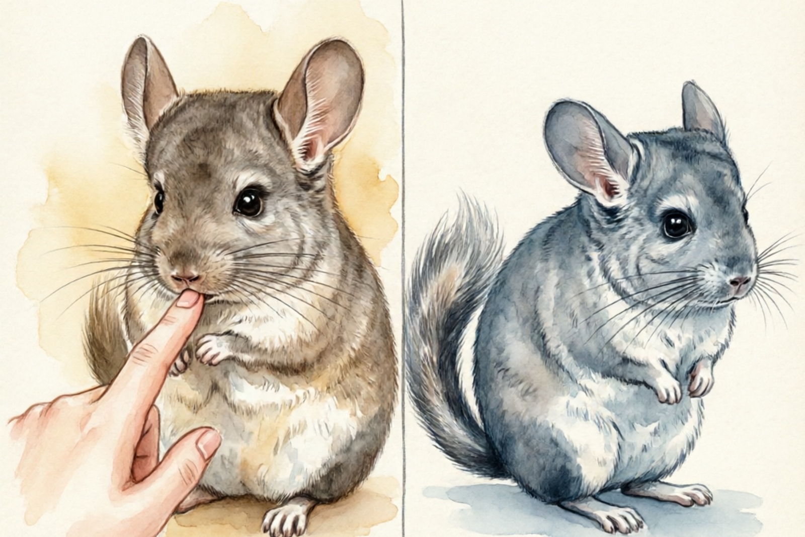Chinchilla gentle nibble vs warning bite comparison