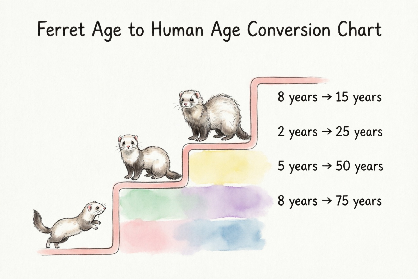 Ferret age to human years conversion chart