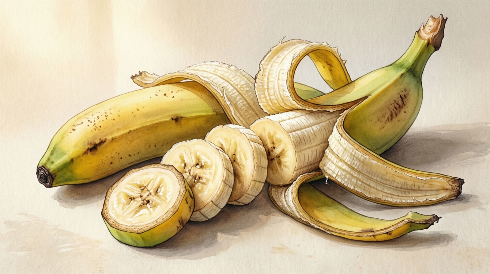 Banana slices prepared for guinea pig feeding