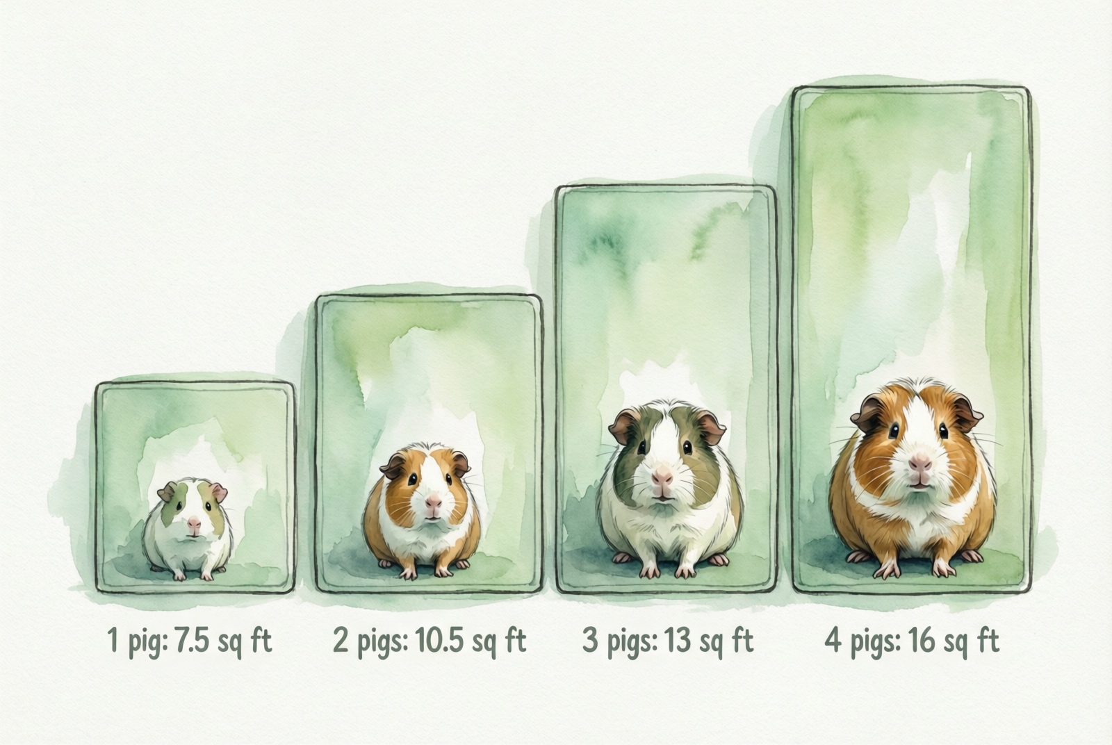 Guinea pig cage size infographic