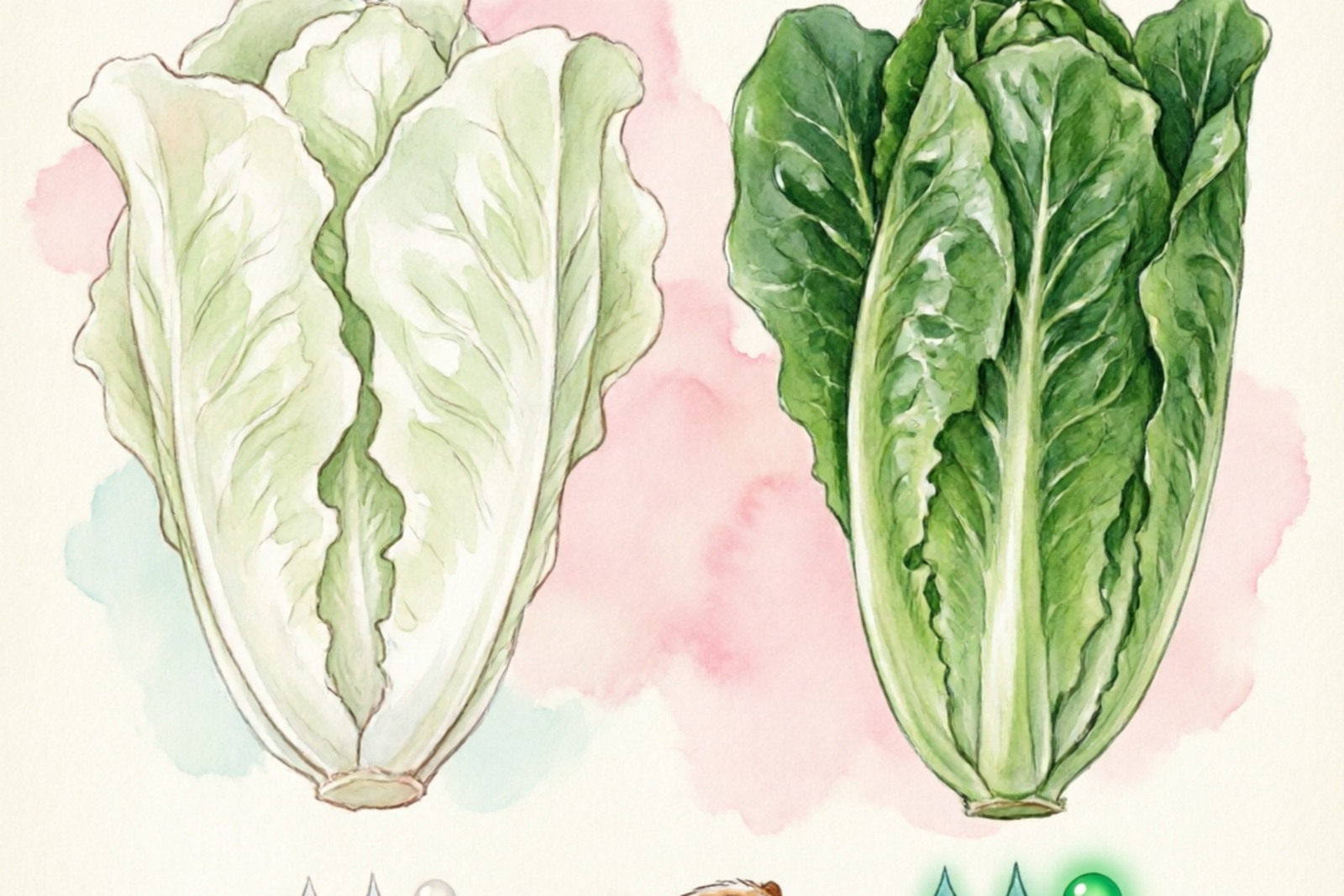 Iceberg vs romaine lettuce comparison showing nutritional differences for guinea pigs