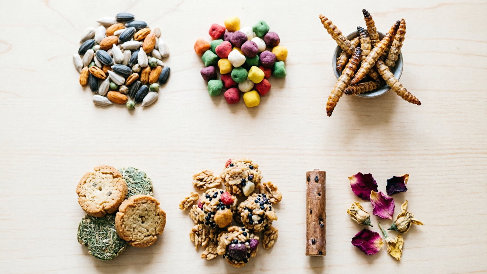 Ten hamster treat products comparison display