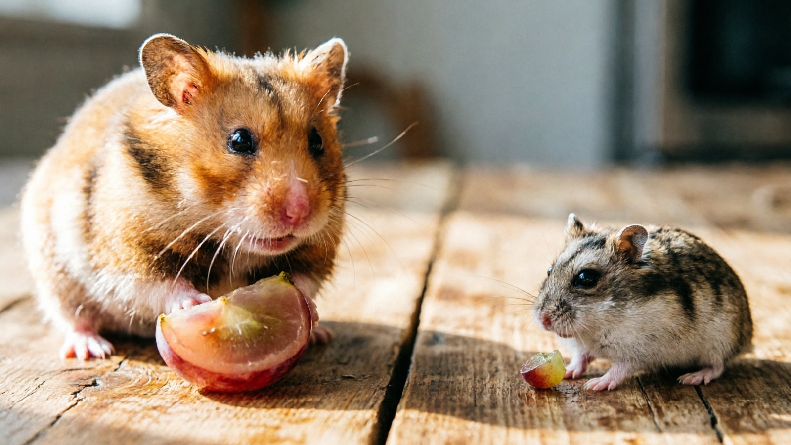 Different hamster breeds and their grape serving sizes compared