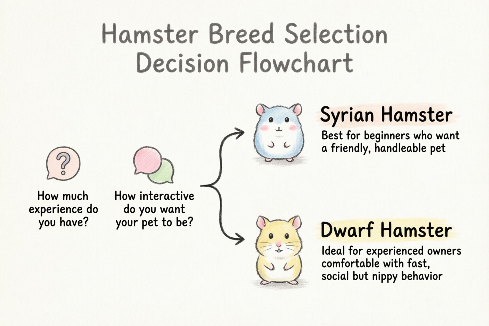 Hamster breed selection decision flowchart
