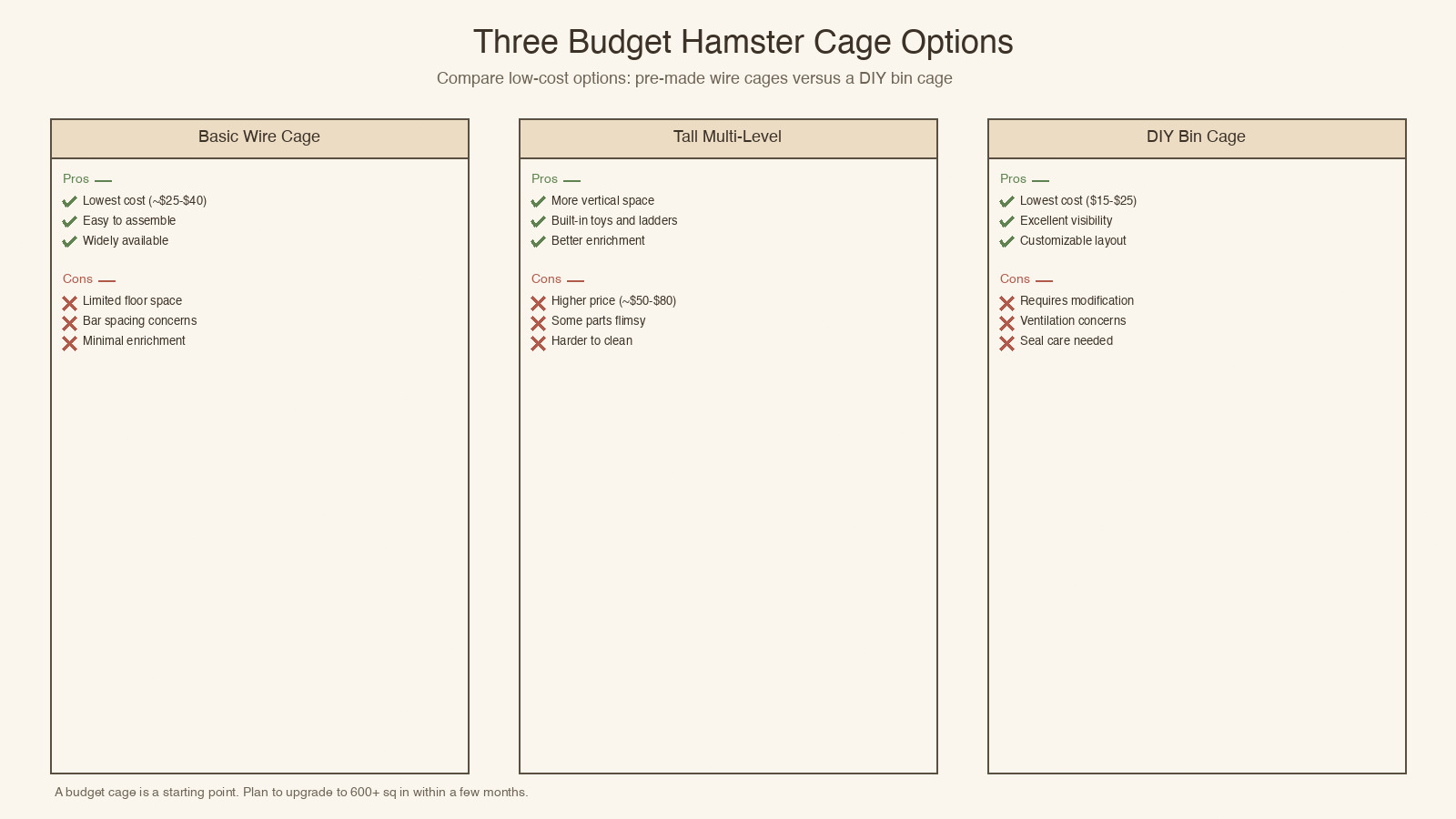 Budget hamster cage comparison