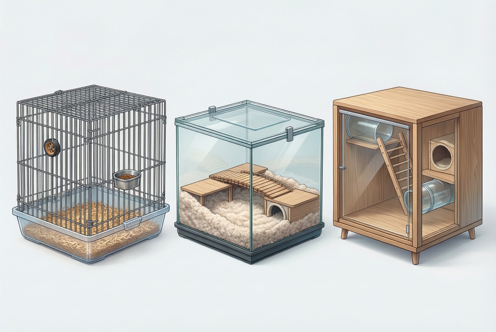Hamster cage type comparison