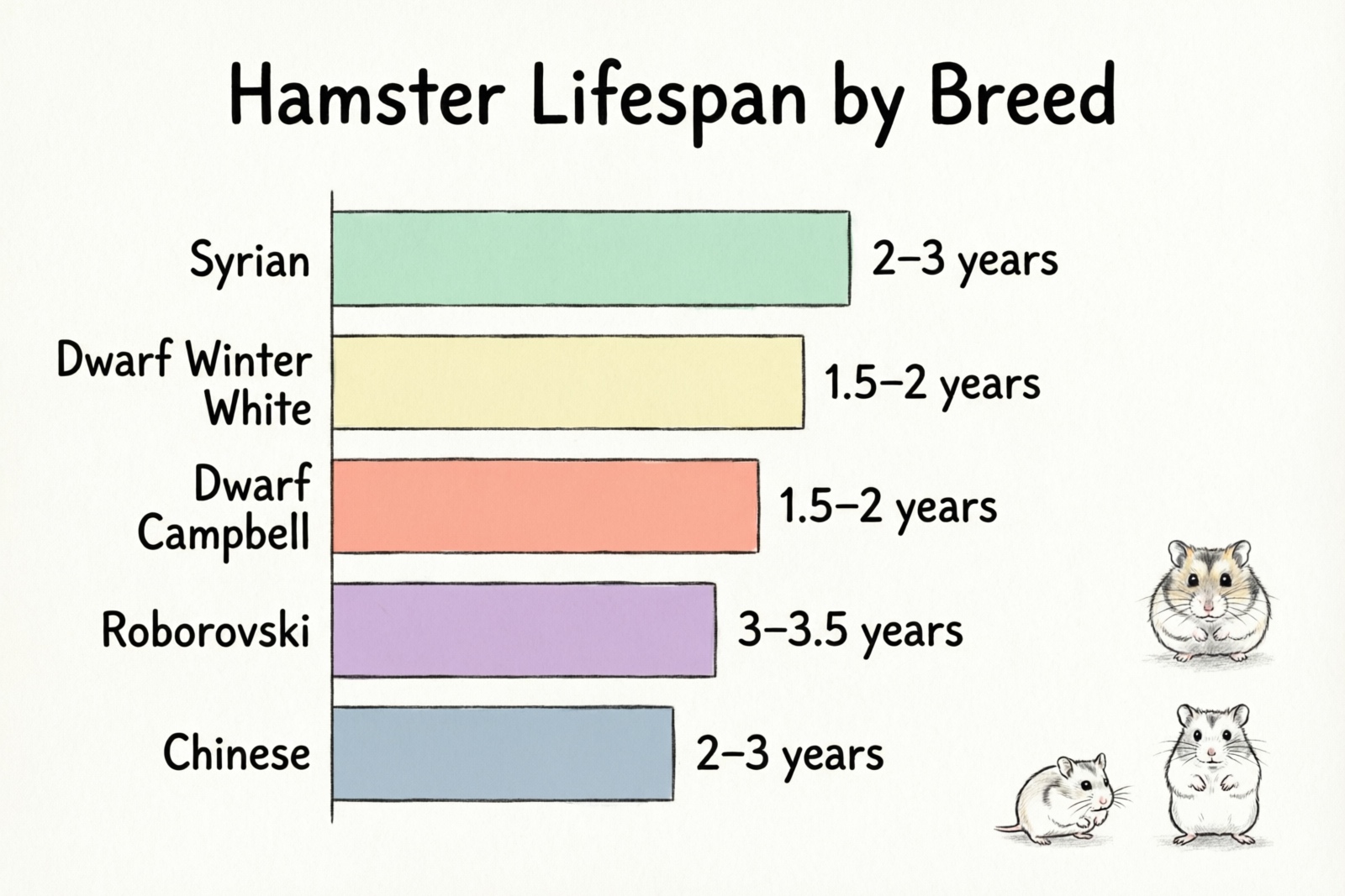 Hamster lifespan by breed comparison chart