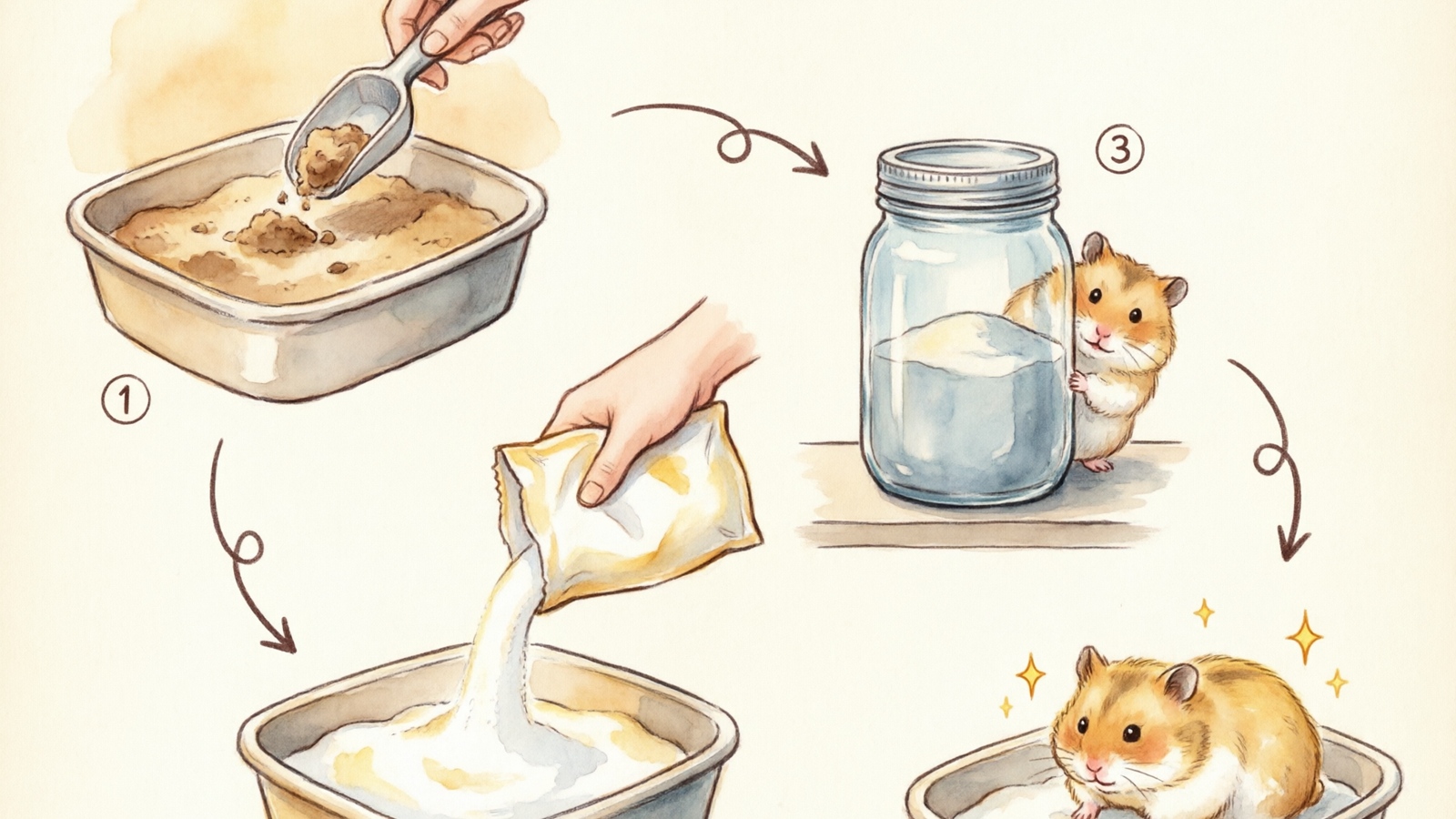 Step-by-step guide to daily and weekly hamster sand bath maintenance routine