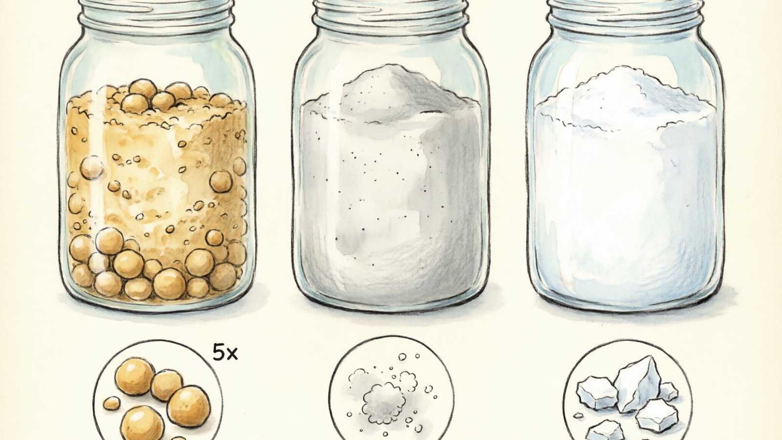Comparison of hamster bath sand grain types versus chinchilla dust showing texture differences