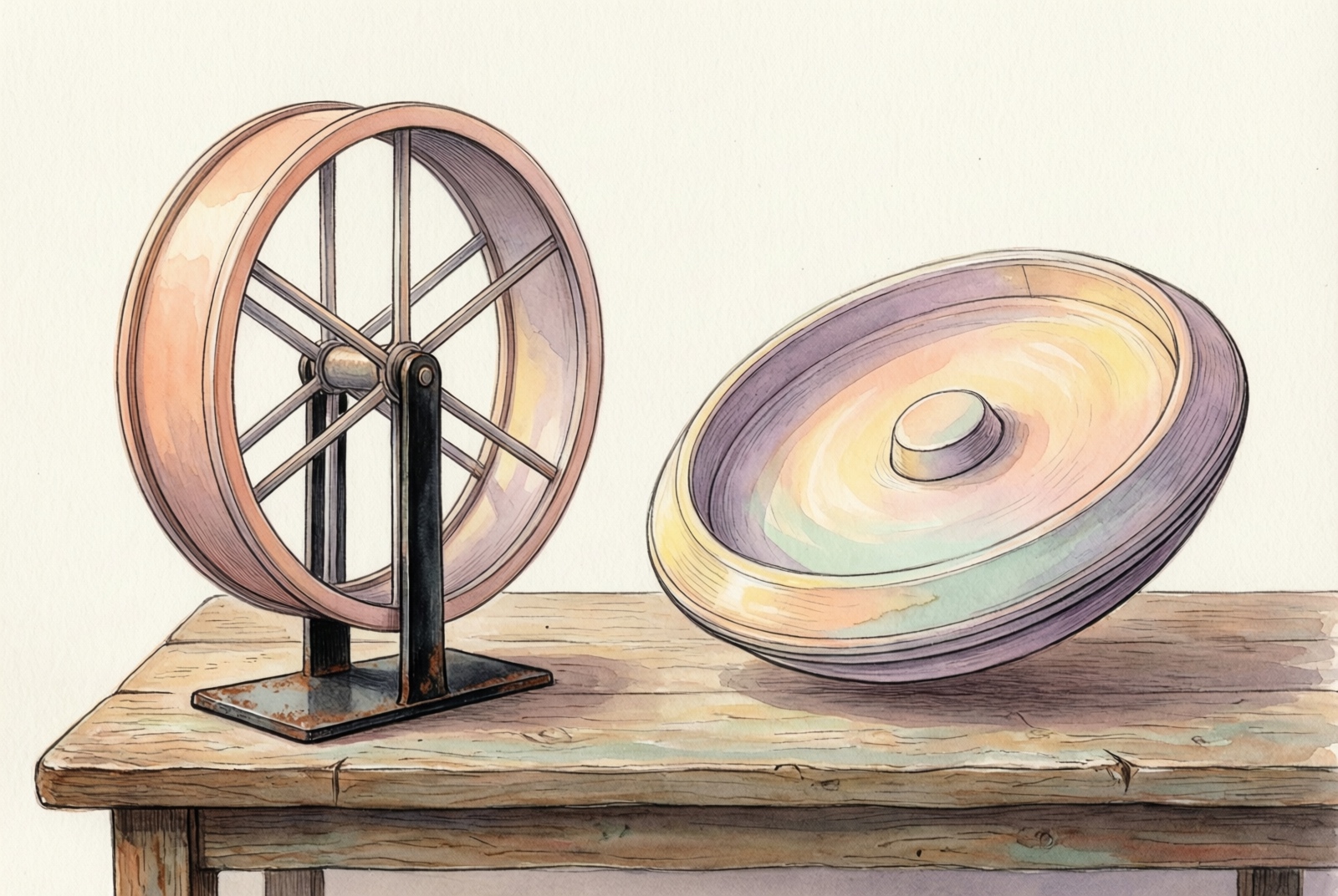 Standing wheel vs flying saucer comparison