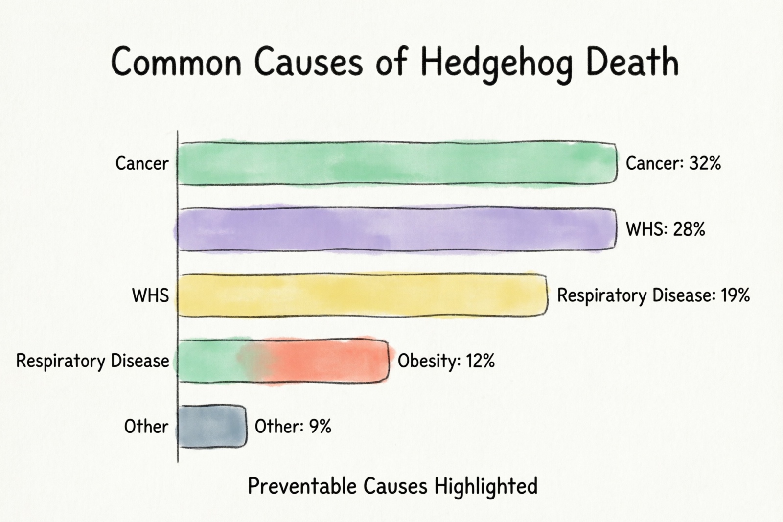 Hedgehog common causes of death chart