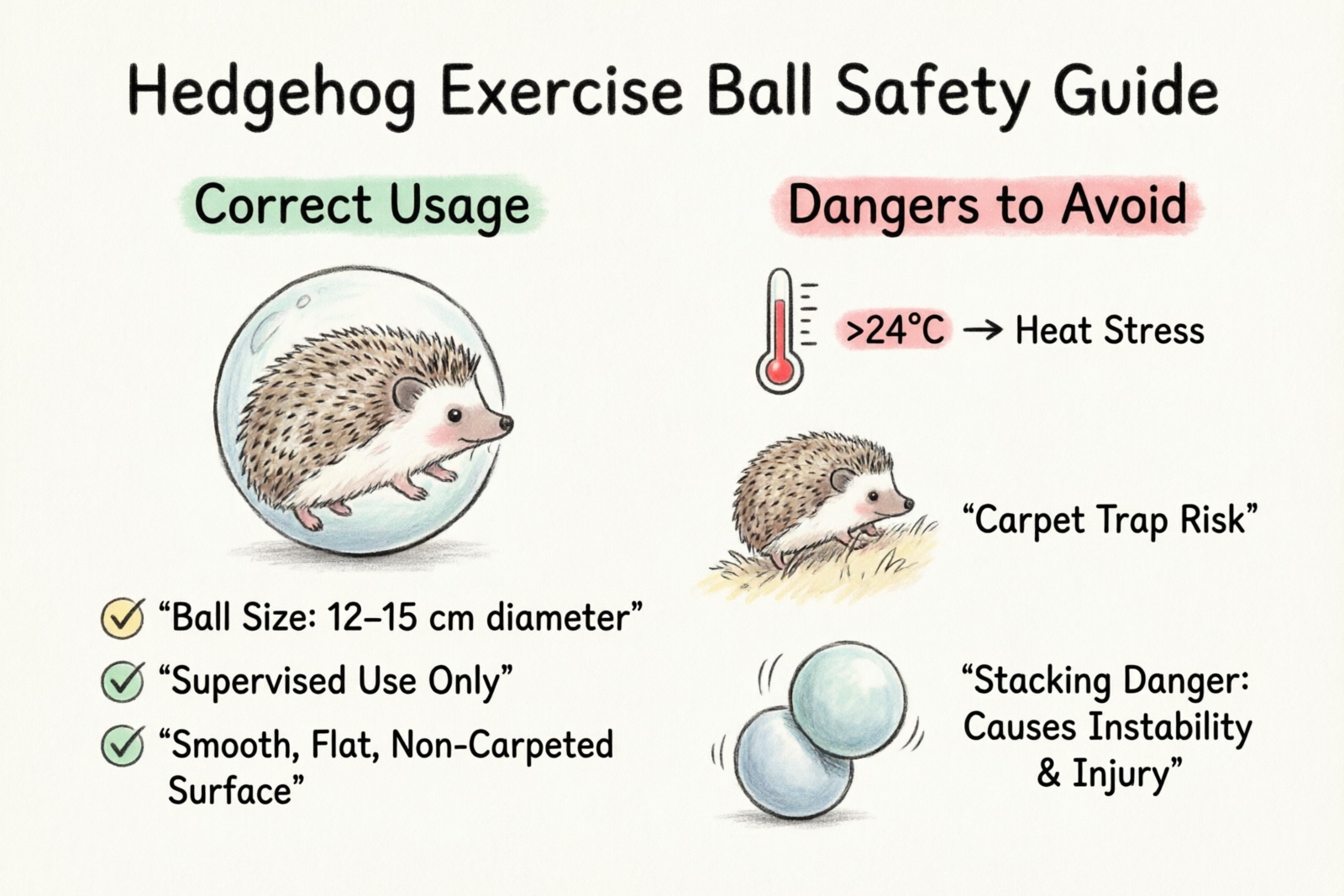 Hedgehog exercise ball safety guide