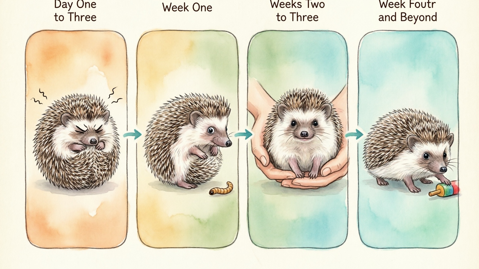 New hedgehog adaptation timeline — from constant hissing to bonding
