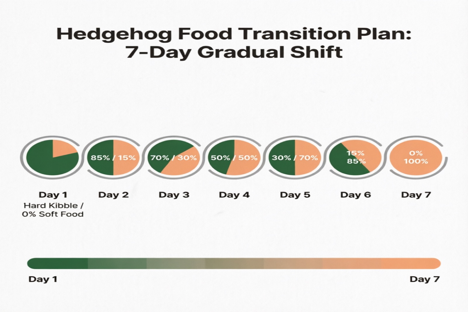 7-day transition plan for switching hedgehog to soft food