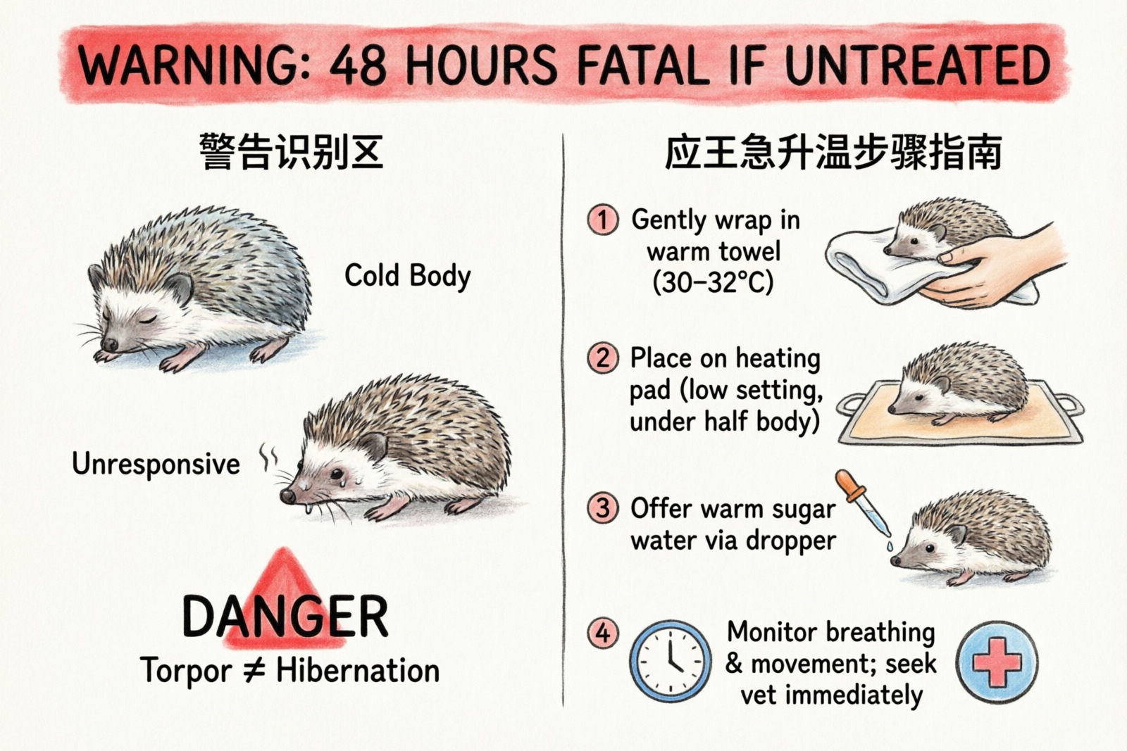 Hedgehog torpor warning guide