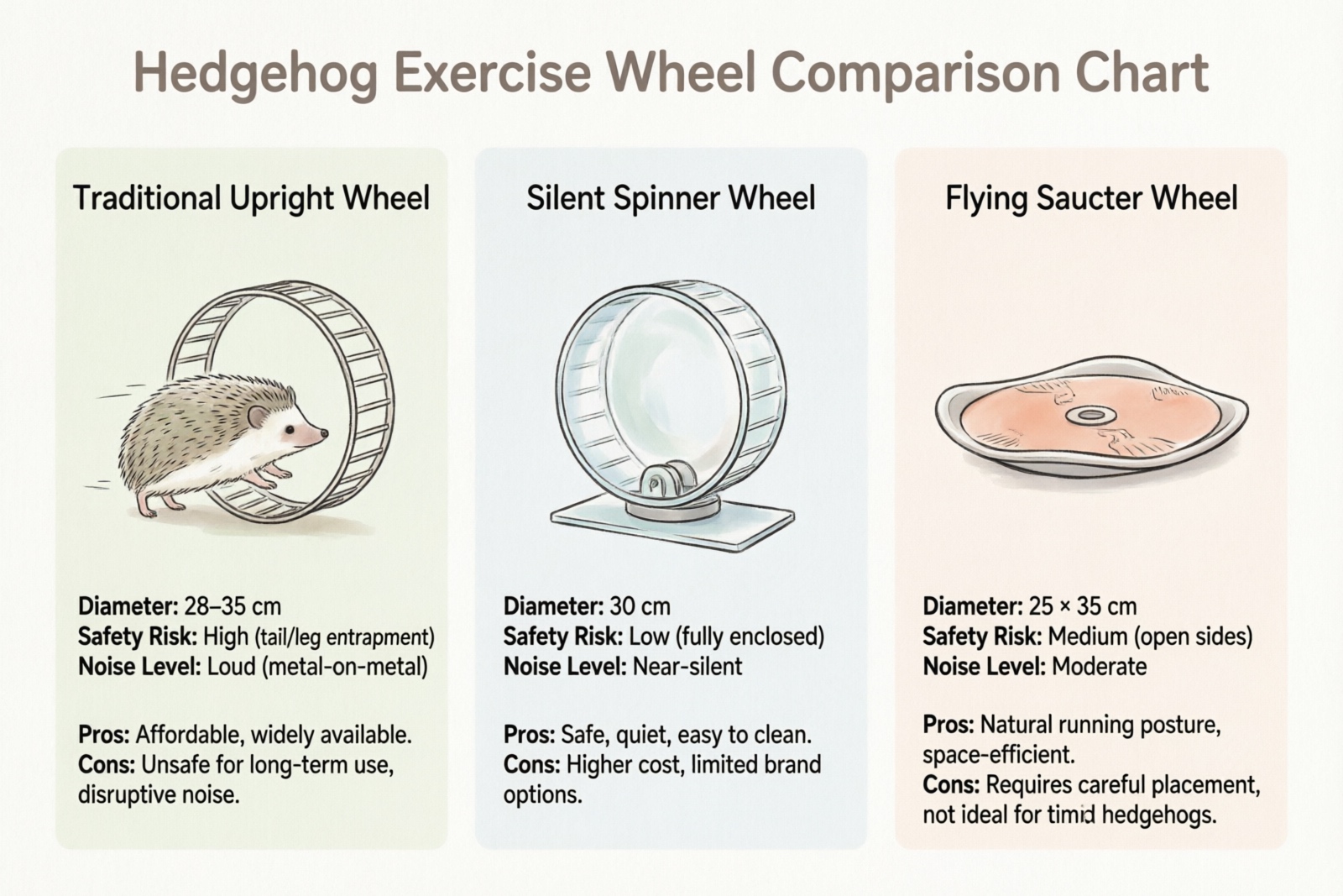 Hedgehog wheel comparison chart