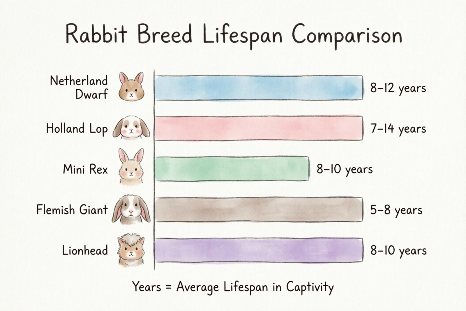 Rabbit breed lifespan comparison chart