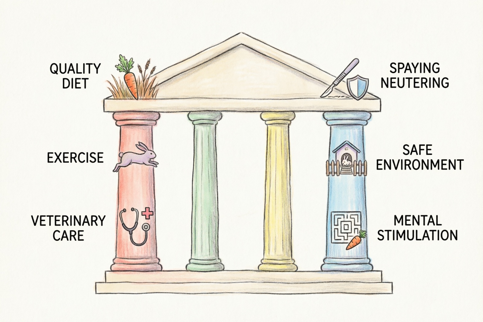 Six pillars of rabbit longevity