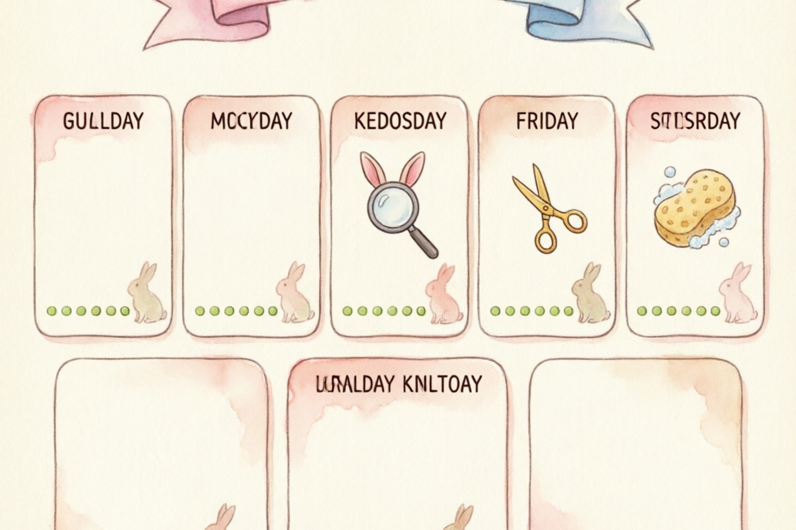Weekly rabbit care schedule — daily and weekly tasks at a glance