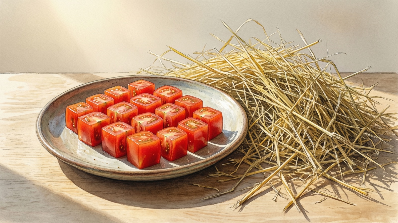 Tomato to hay ratio for rabbit diet balance