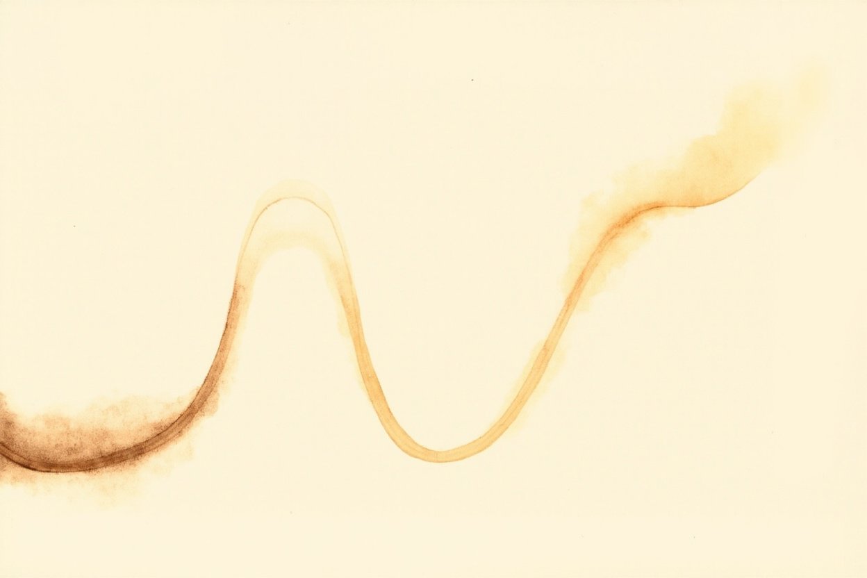 Hand-drawn watercolor growth curve chart showing corn snake length in inches on Y-axis and age in months on X-axis, with a smooth ascending curve steepening in months 0-12 then flattening after month 24. Key milestones marked at 12 months (24-30 inches), 24 months (36-42 inches), and 48 months (42-60 inches). Soft green and blue watercolor tones on cream background, clean serif labels, educational infographic style