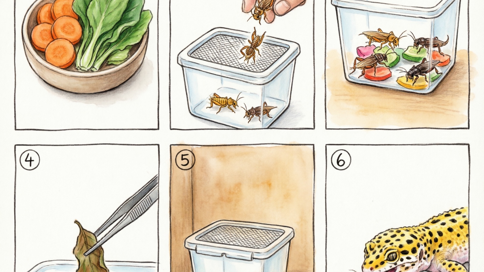 Six-step gut-loading process for feeder insects