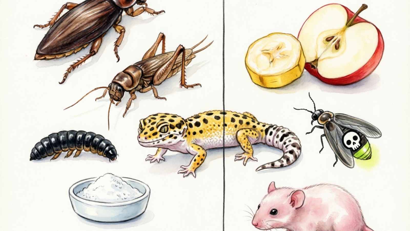 Safe versus dangerous foods for leopard geckos comparison