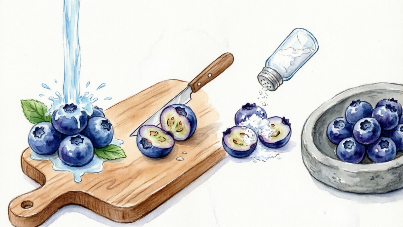 Step-by-step blueberry preparation for bearded dragons
