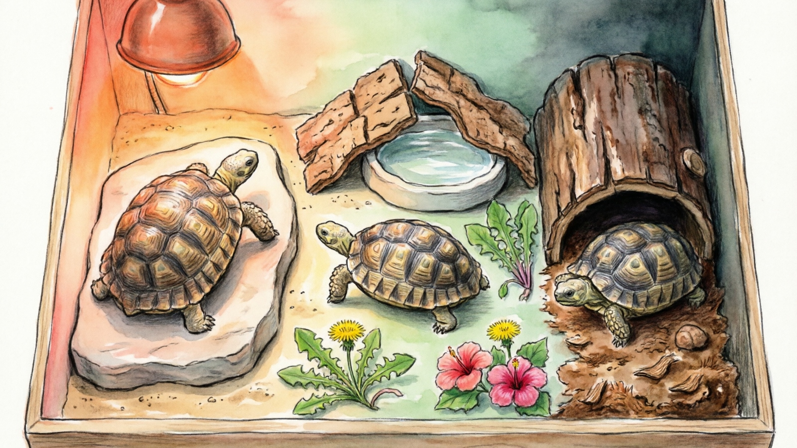 Tortoise enclosure heat zone diagram