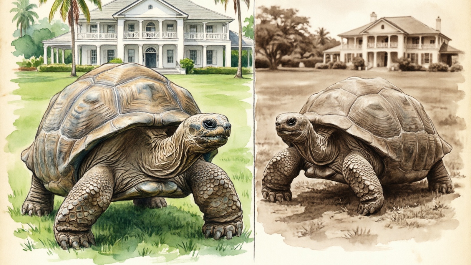 Jonathan the tortoise historical comparison from early 1900s to present day