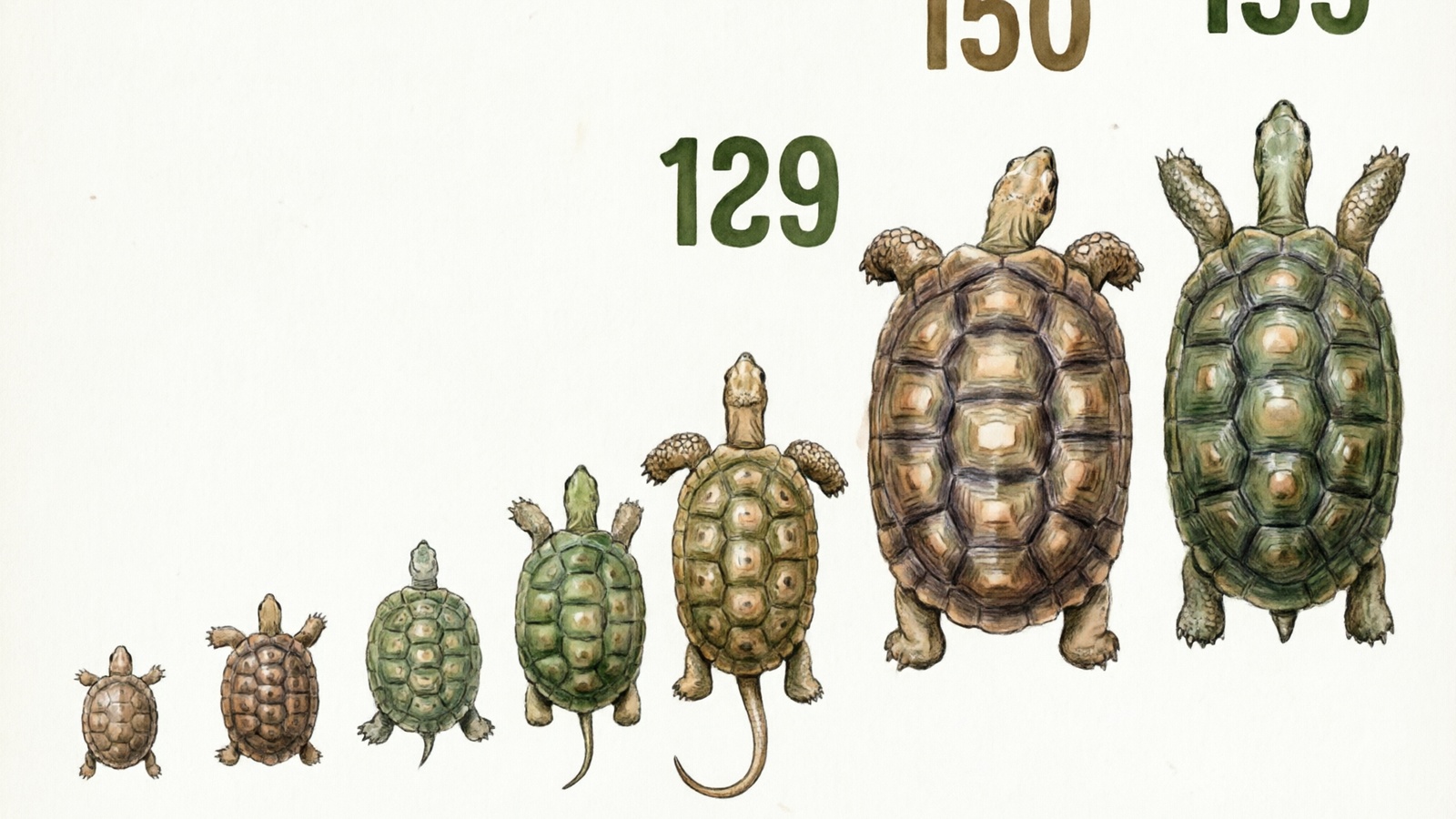 Tortoise species lifespan comparison infographic from pancake to Galápagos