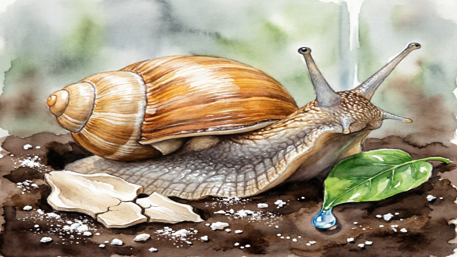 Giant African Land Snail in calcium-enriched substrate